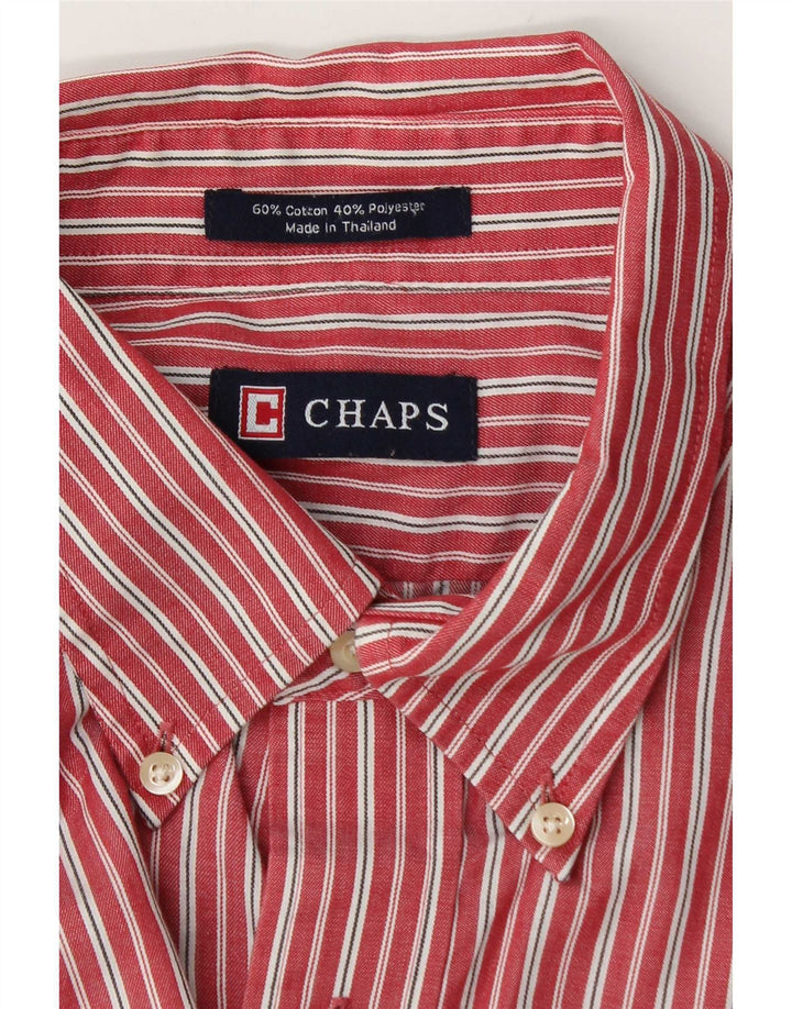 Camisa masculina Chaps XL listrada vermelha de algodão