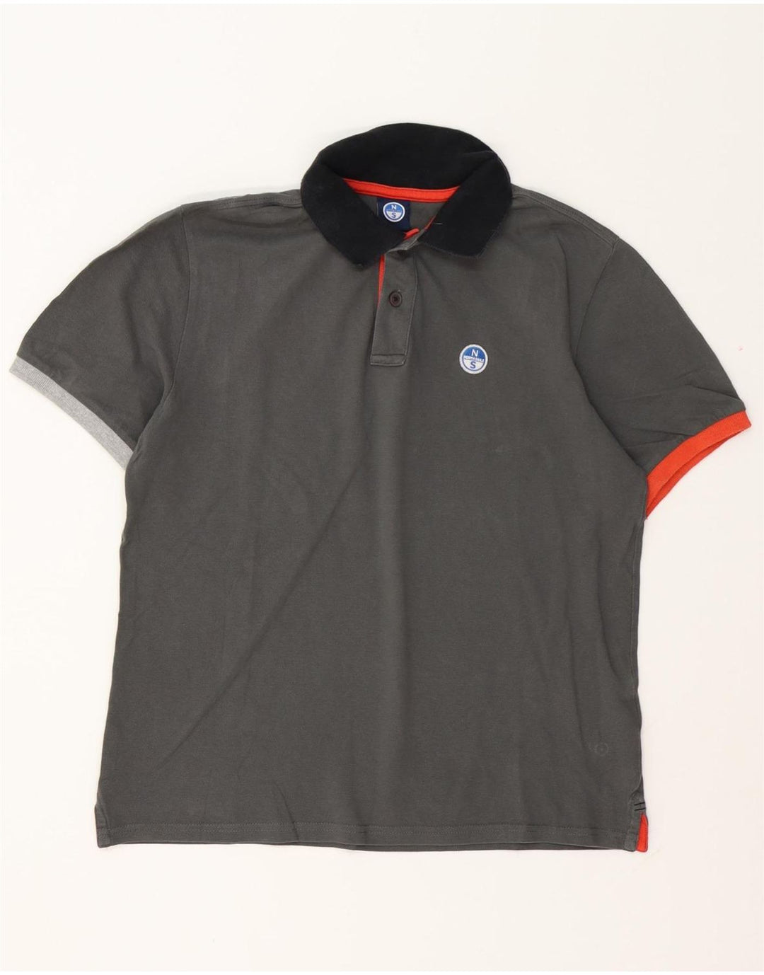 Camisa polo masculina North Sails pequena cinza algodão