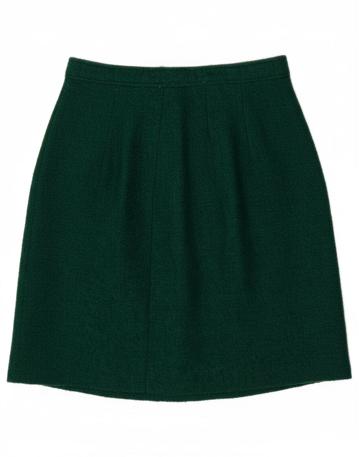 VINTAGE Womens A-Line Skirt W24 XS Green Vintage Vintage and Second-Hand Vintage from Messina Hembry 