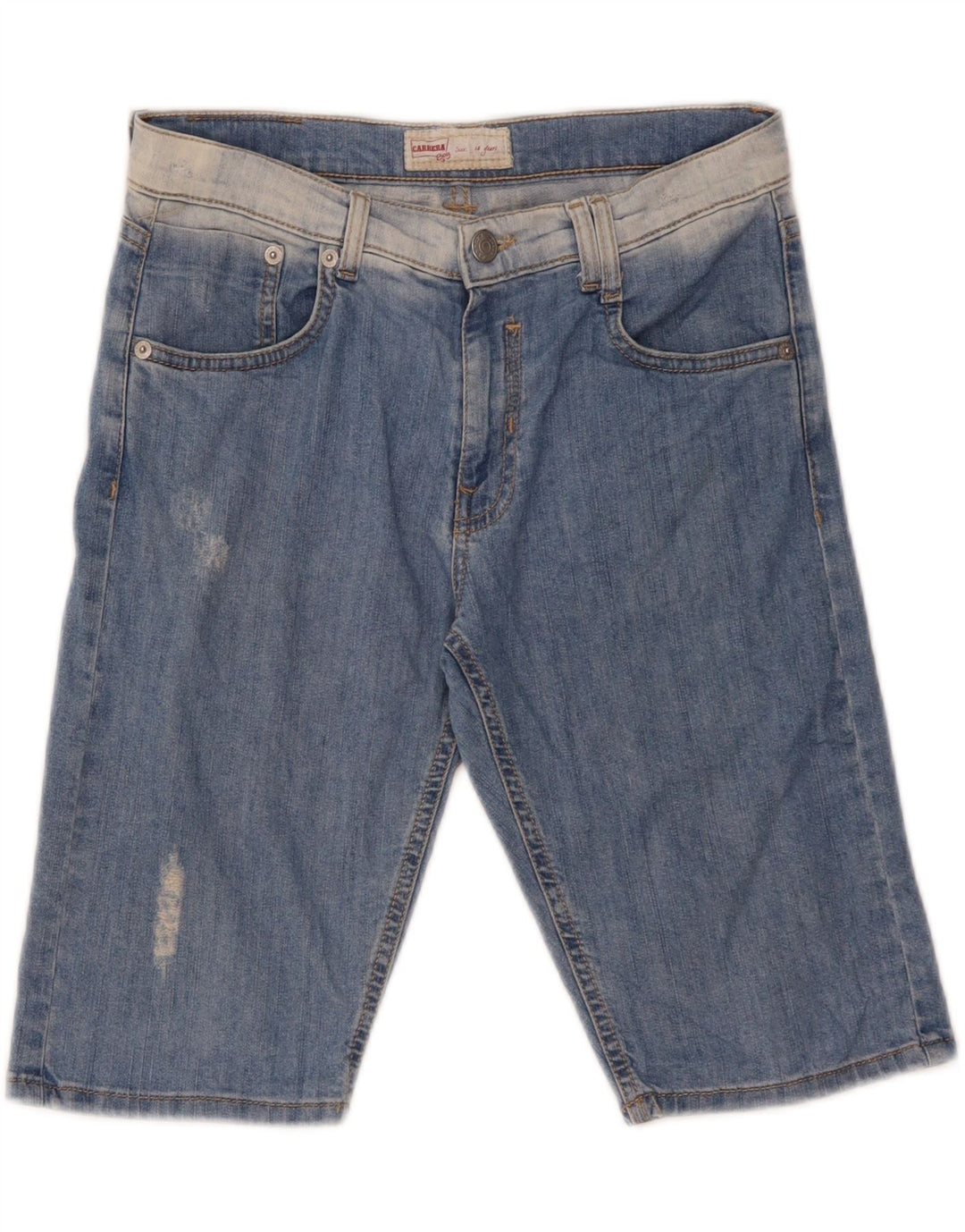 Shorts jeans desgastados para meninos CARRERA 13-14 anos W30 algodão azul
