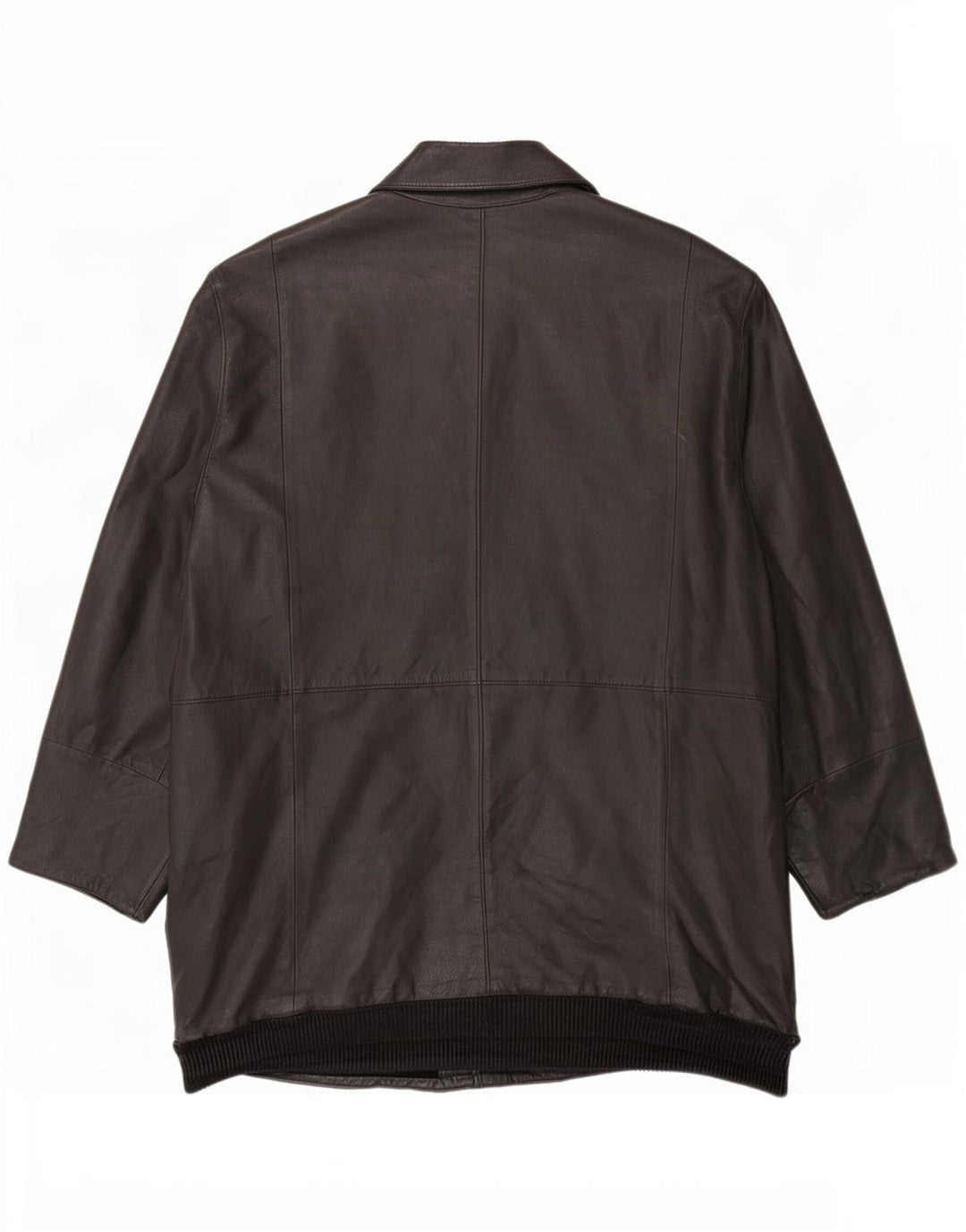 Casaco de couro masculino vintage UK 42 XL preto
