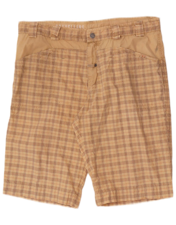 Cape Horn Mens Regular Chino Shorts W38 XL Bege Algodão Xadrez