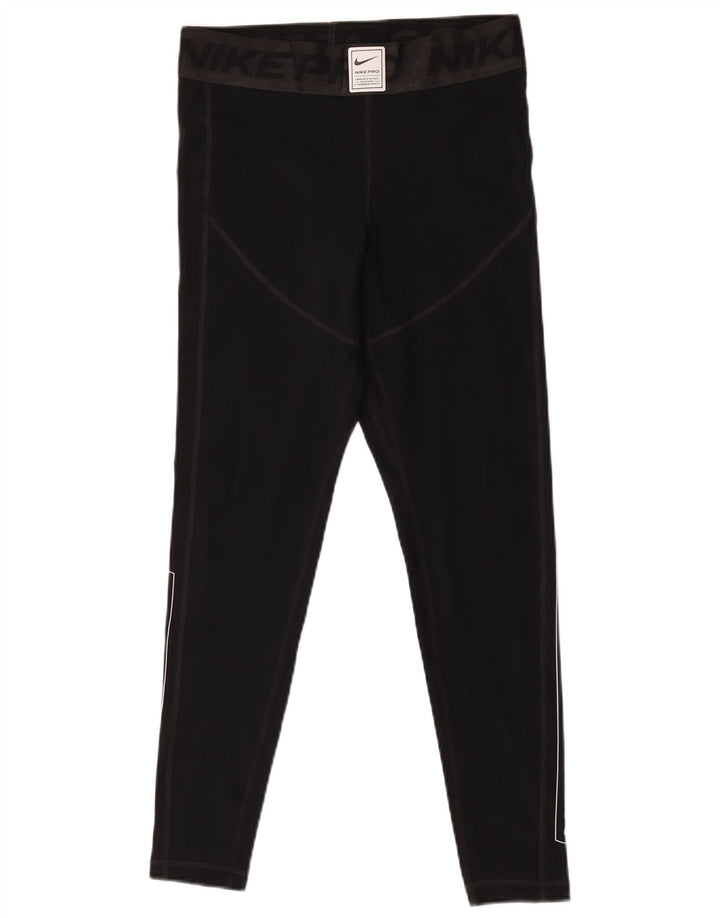 Leggings Nike Femininas Graphic UK 14 Médio Preto Poliéster