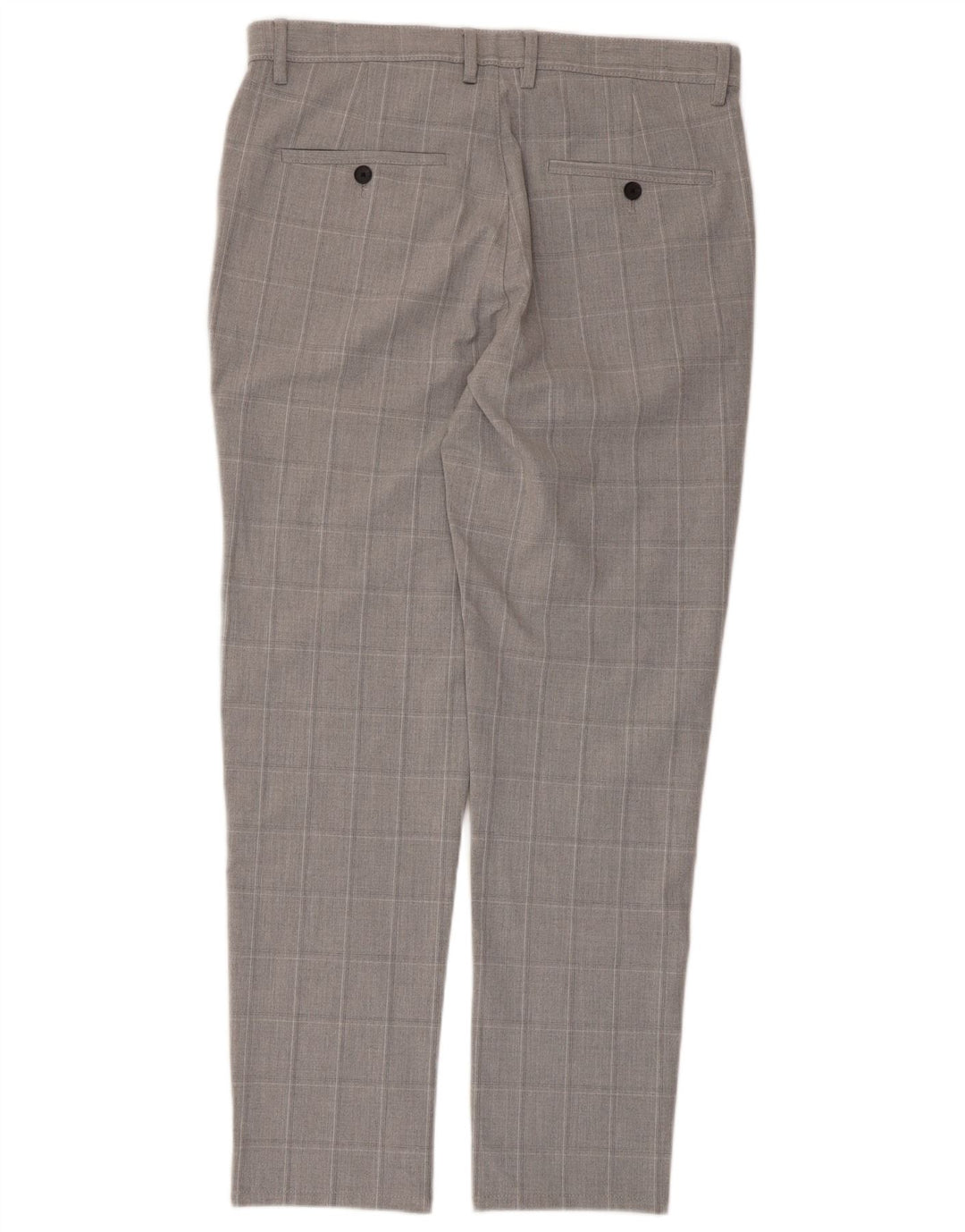 Zara Mens Slim Chino Calças EU 40 Médio W31 L28 Cinza Xadrez