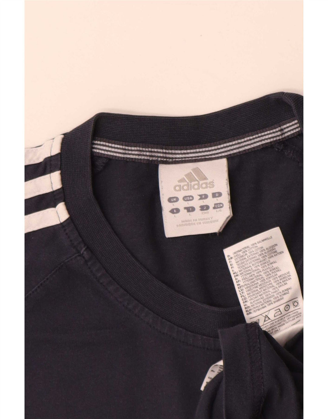 Camiseta masculina Adidas grande algodão azul marinho