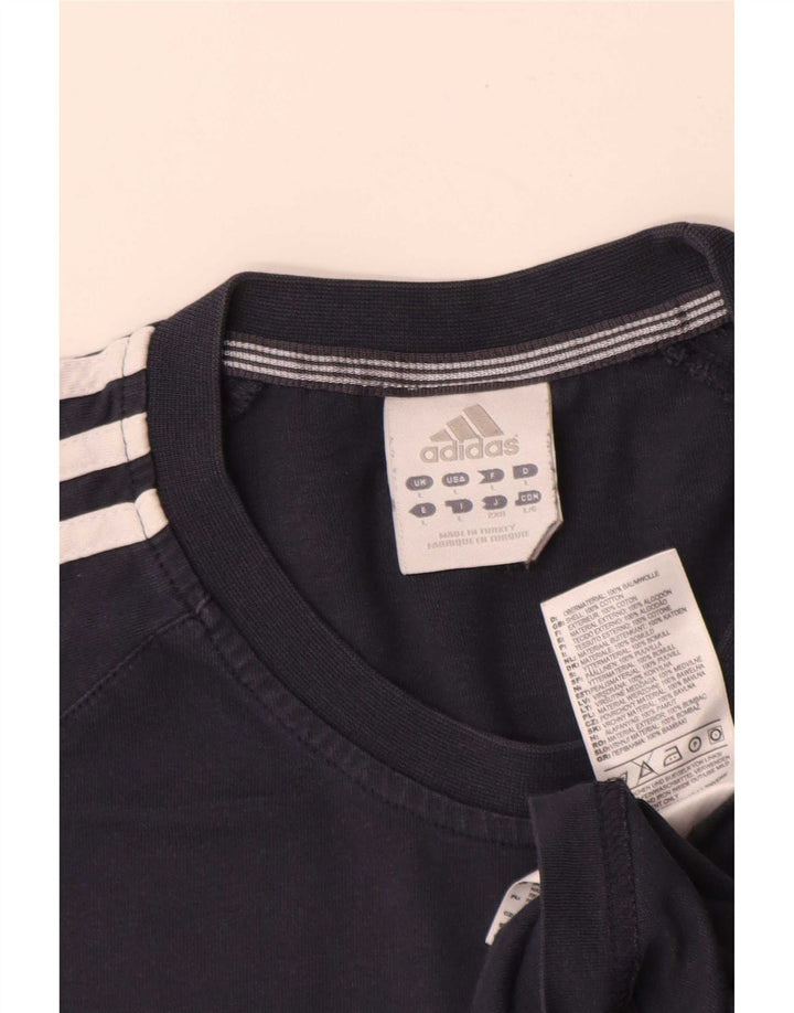 Camiseta masculina Adidas grande algodão azul marinho
