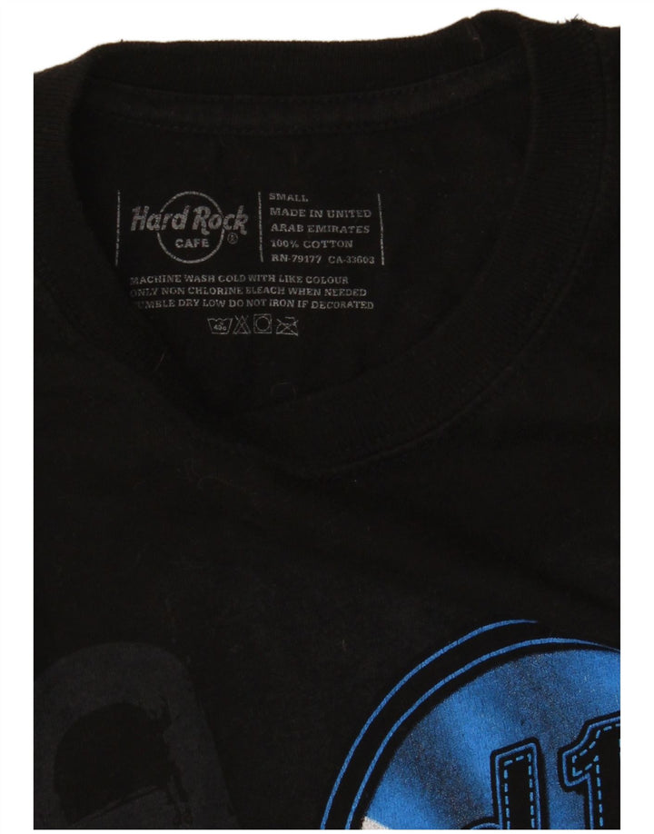 Camiseta masculina HARD ROCK CAFE Edinburgh com estampa gráfica pequena de algodão preto