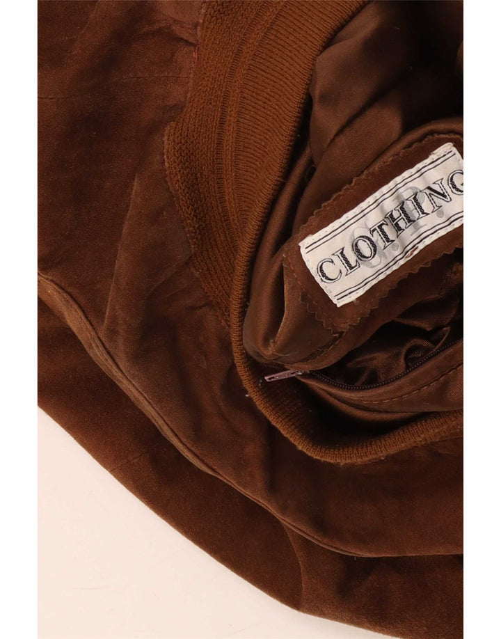 Jaqueta bomber masculina vintage de camurça UK 42 XL marrom