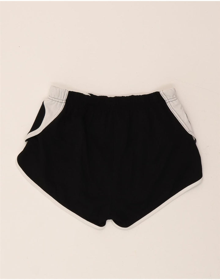 Shorts esportivos femininos Asics UK 8 pequeno poliéster colorblock preto