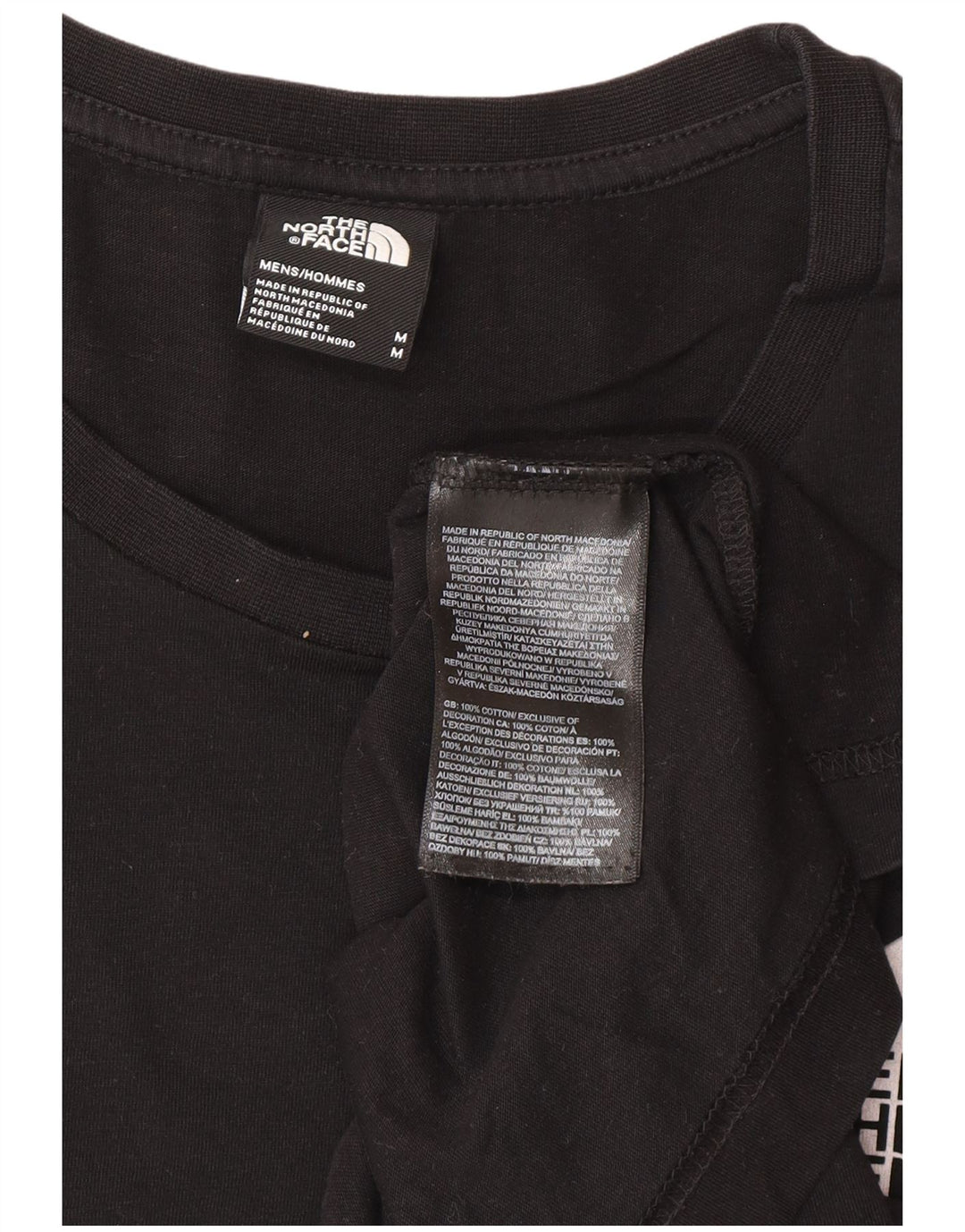 Camiseta gráfica masculina The North Face Top médio algodão preto
