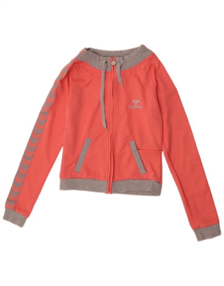 Jaqueta feminina Hummel com estampa gráfica UK 10 bloco colorido rosa pequeno