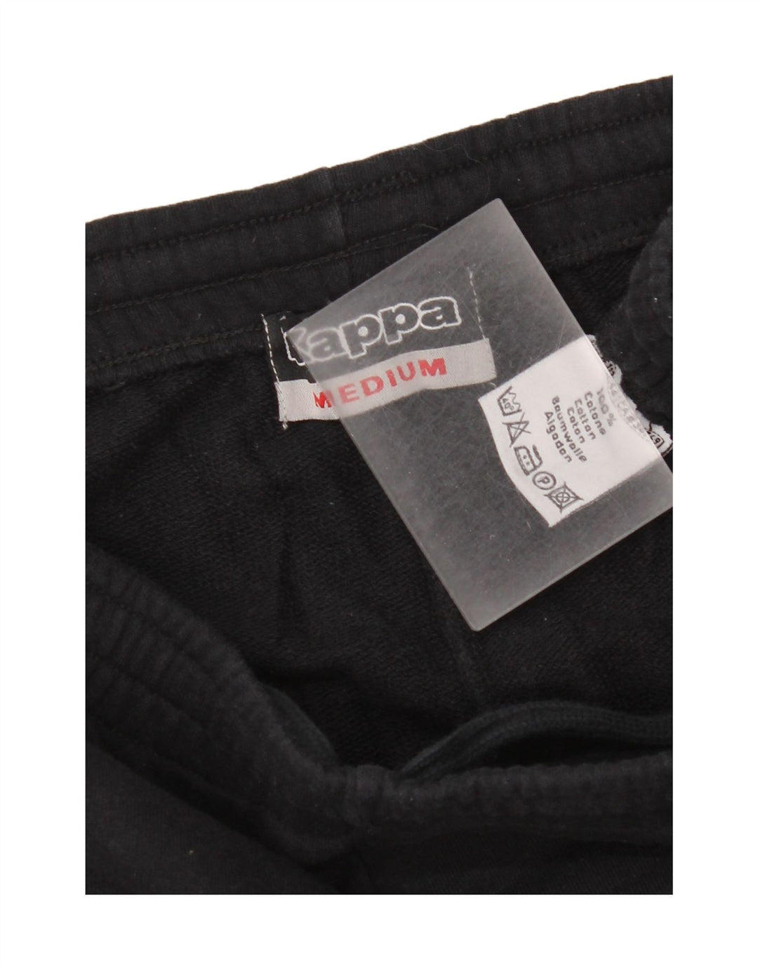 Calça de treino masculina Kappa de algodão preto médio