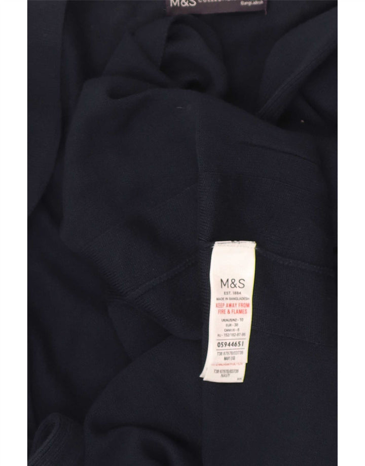 Suéter cardigã feminino Longline Marks & Spencer Reino Unido 10 pequeno azul marinho