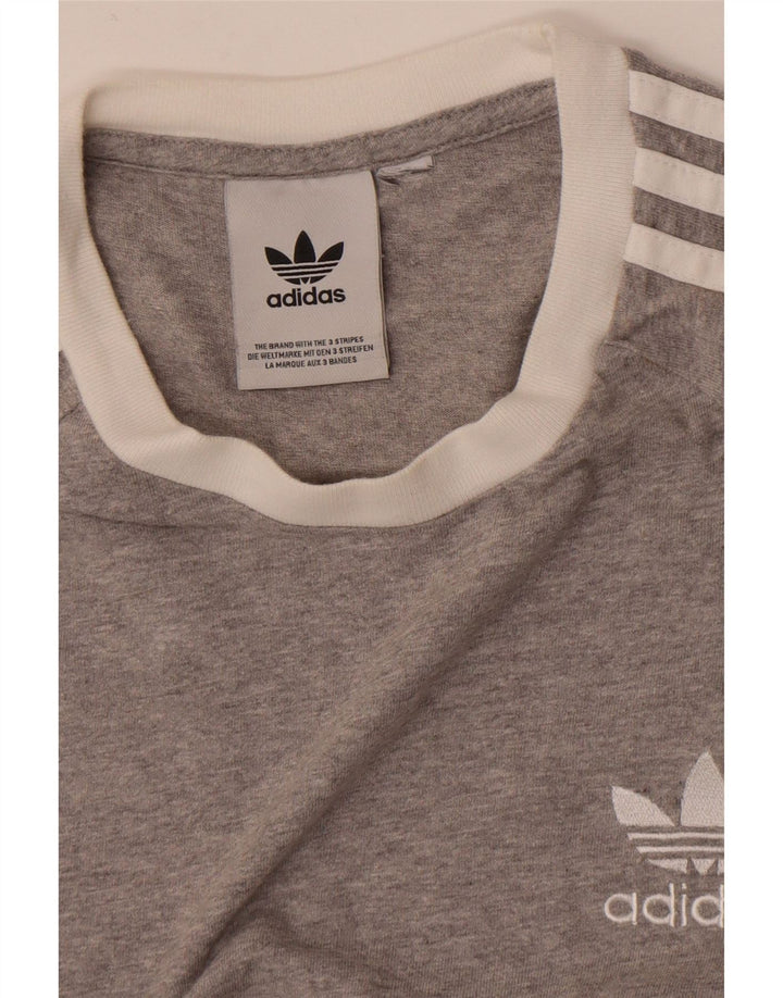 Camiseta masculina Adidas pequena cinza manchada