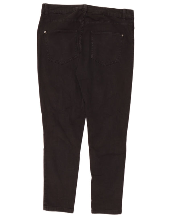 Calça jeans feminina Marks & Spencer super skinny UK 14 grande W32 L26 algodão preto