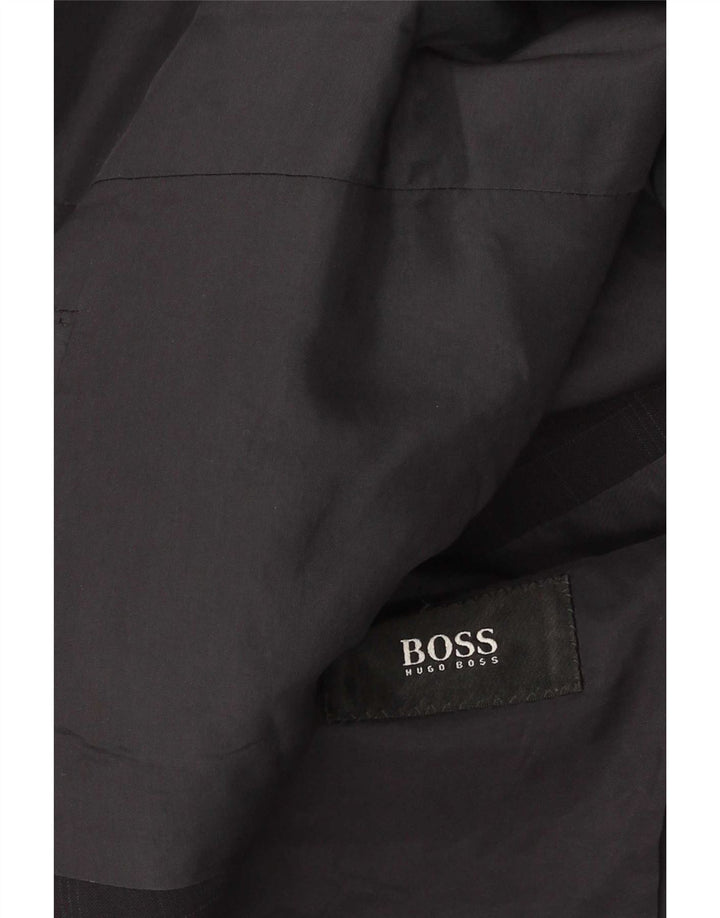 Jaqueta Blazer Masculina Hugo Boss com 3 Botões Reino Unido 38 Médio Azul Marinho Xadrez
