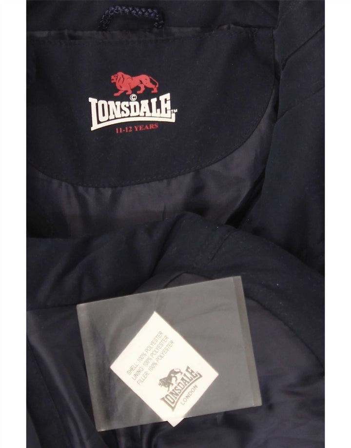 Casaco acolchoado Lonsdale para menina 11-12 anos azul marinho poliéster