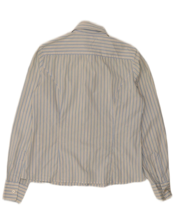 Camisa feminina Fay UK 10 algodão listrado azul pequeno