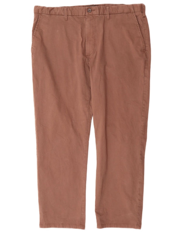 Calça chino masculina reta regular Marks & Spencer W40 L29 algodão marrom