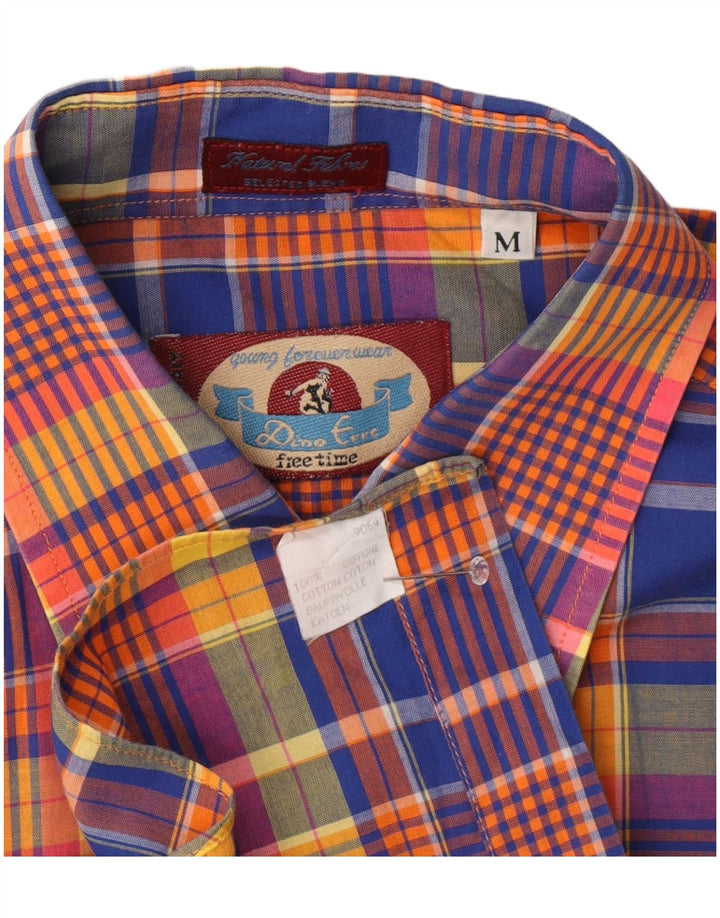 Camisa masculina de manga curta Dino Erre, algodão xadrez médio multicolorido