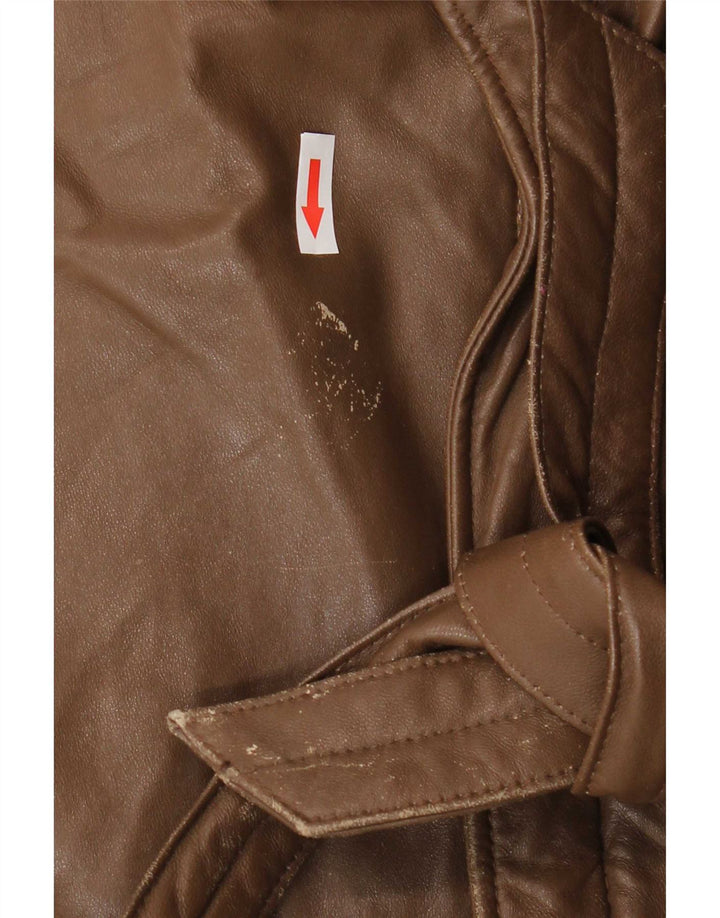 Jaqueta de couro masculina vintage UK 54 2XL marrom