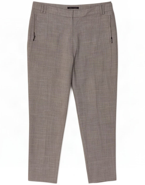 Marks & Spencer Womens High Waist Casual Trousers UK 14 Large W32 L28 Grey