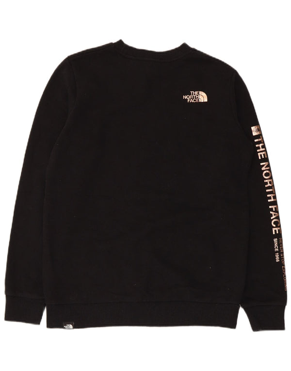 Suéter gráfico feminino The North Face UK 10 pequeno algodão preto
