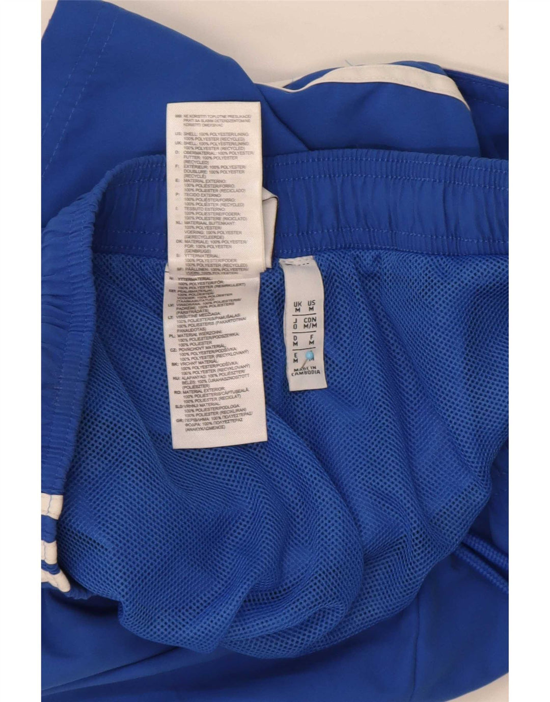 Shorts esportivos masculinos Adidas médio azul poliéster