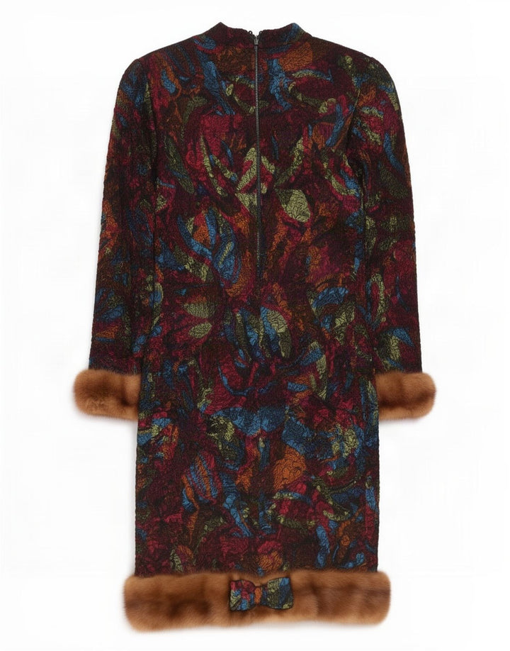 Vestido feminino vintage com padrão abstrato em mudança Reino Unido 12 médio multicolorido