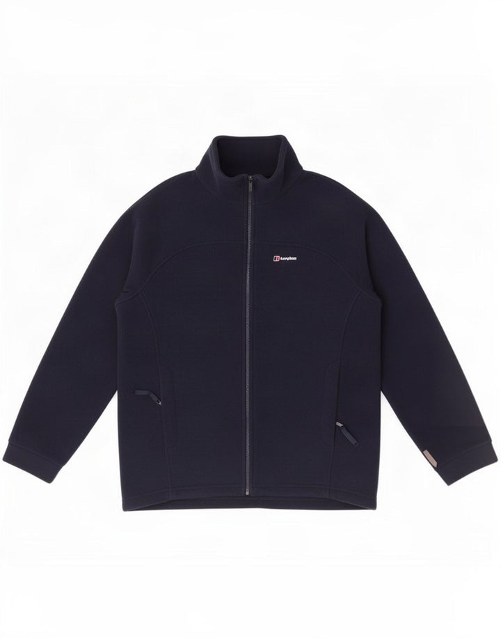 Jaqueta de lã feminina Berghaus UK 14 grande poliéster azul marinho