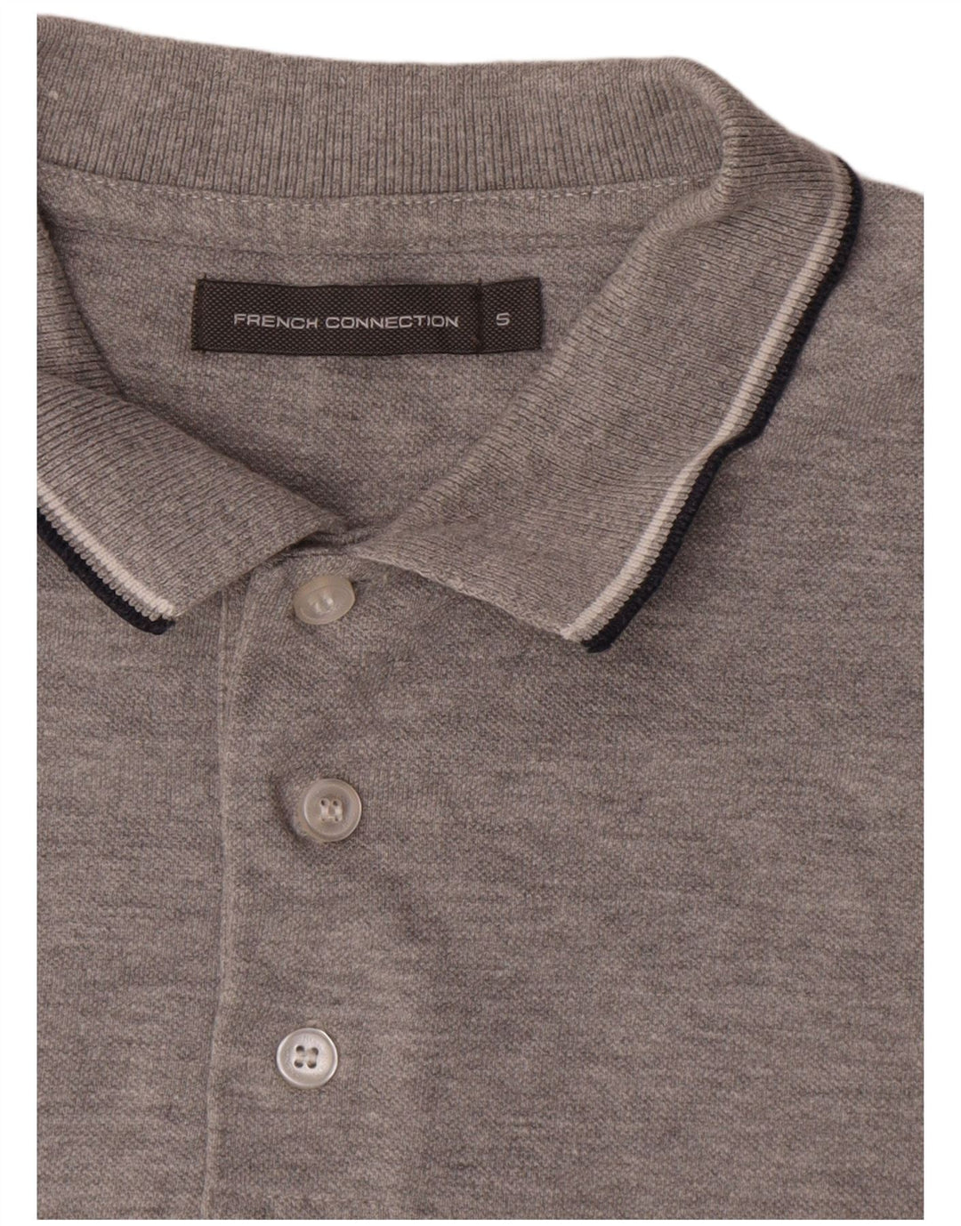 Camisa polo masculina French Connection algodão cinza pequeno