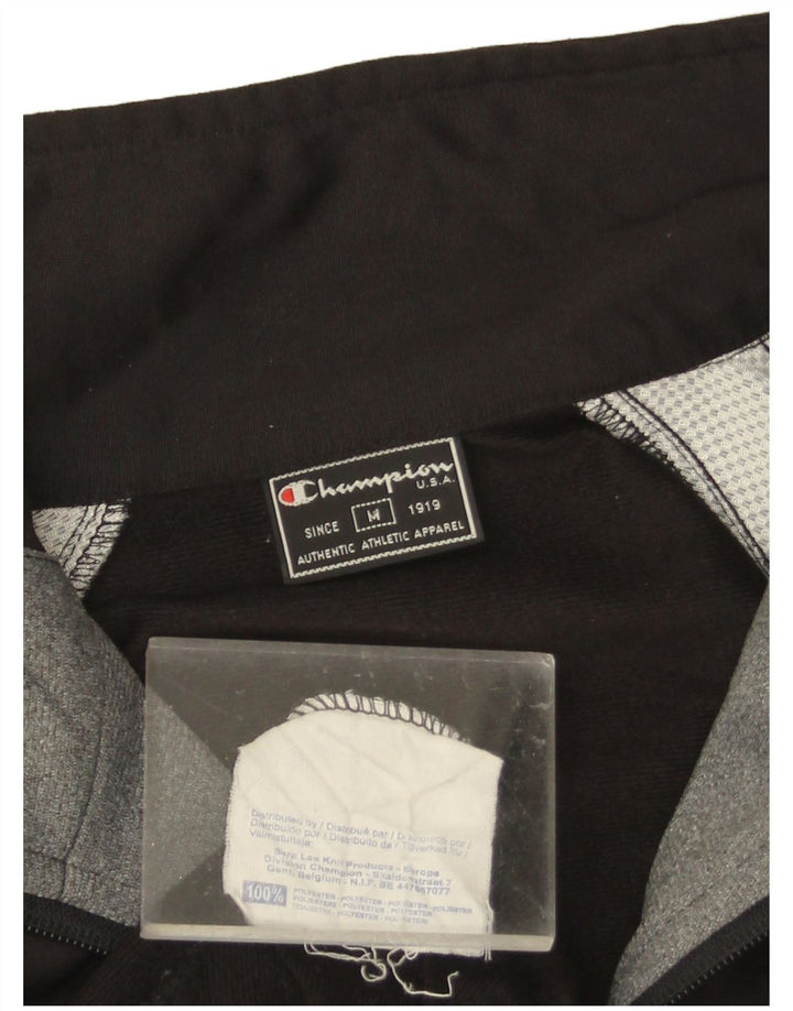 Jaqueta masculina de agasalho gráfico Champion médio preto colorblock