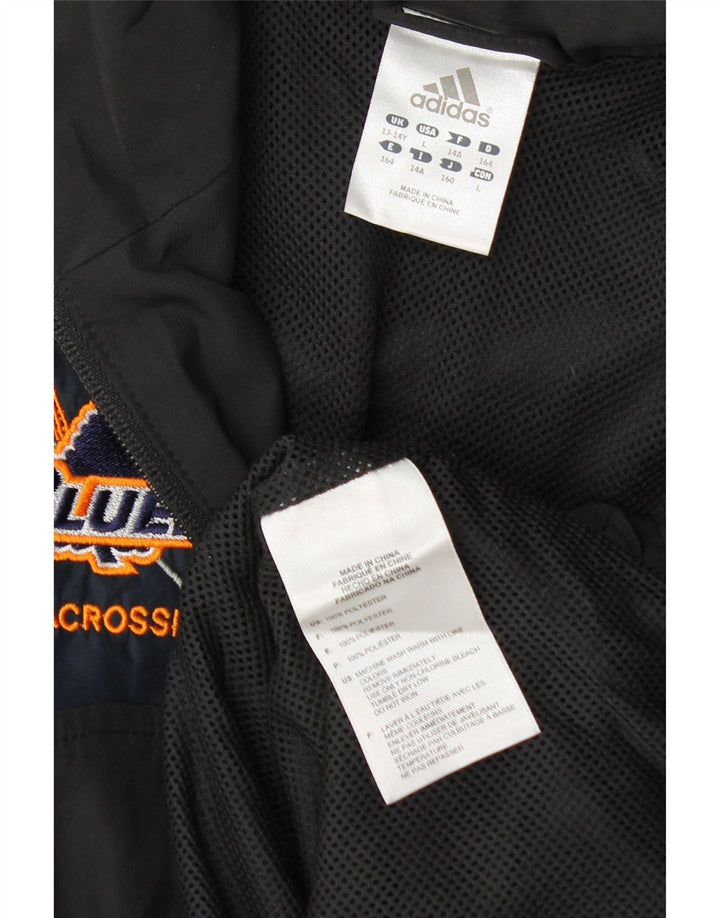 Casaco de treino gráfico Adidas Boys 13-14 anos preto poliéster