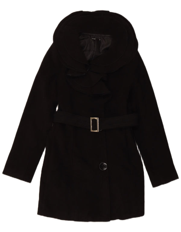 Sobretudo feminino SASCH UK 12 poliéster preto médio