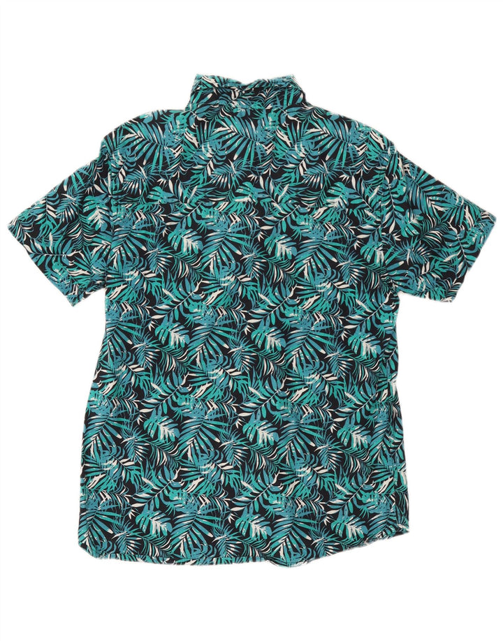 Camisa masculina de manga curta Mountain Warehouse média turquesa floral havaiana