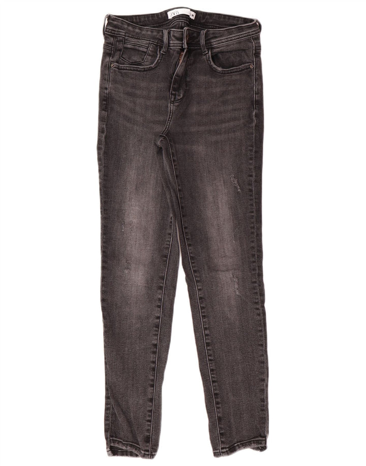 Zara Jeans Skinny Feminino EU 38 Pequeno W28 L27 Cinza Algodão Clássico