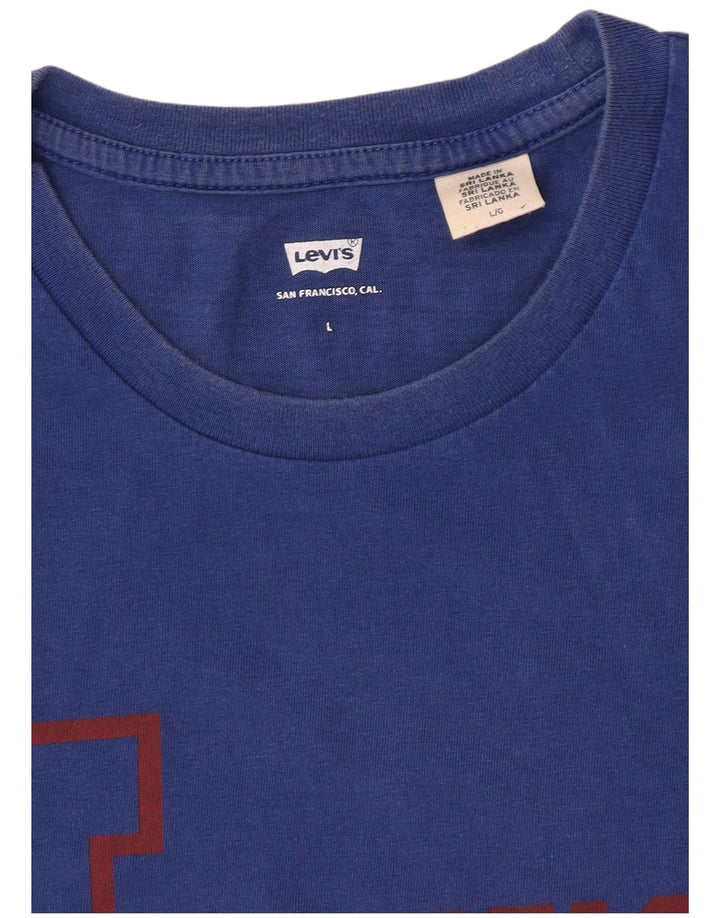 Camiseta feminina gráfica Levi's UK 16 grande azul