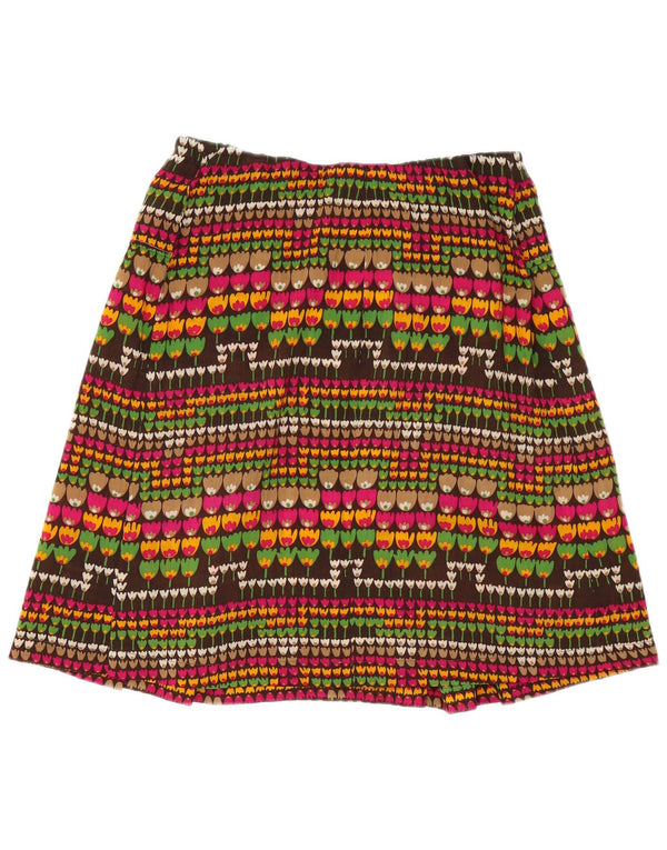 Saia feminina vintage linha A W32 grande floral multicolorida
