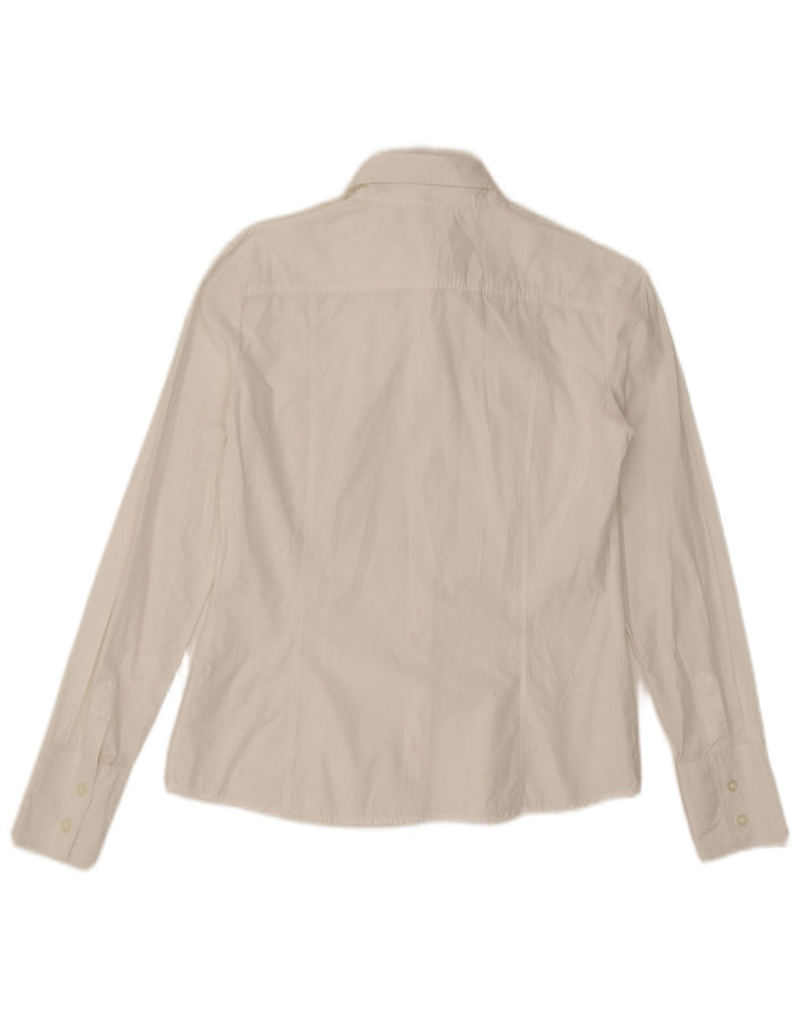 Camisa feminina Benetton UK 14 médio algodão branco