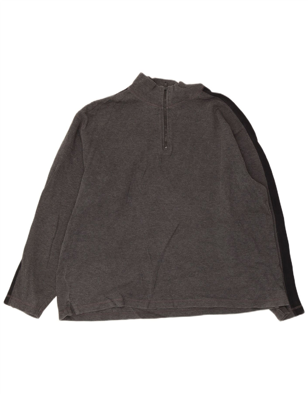 EDDIE BAUER Suéter masculino com gola e zíper, grande, cinza, algodão colorblock