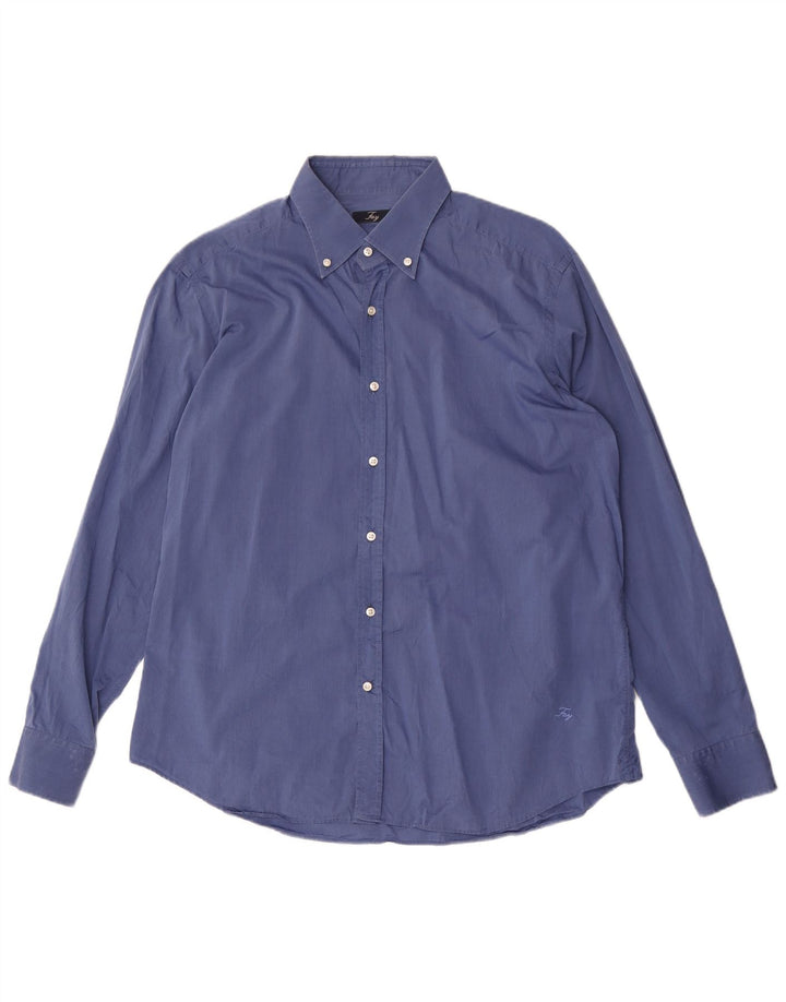 Camisa masculina Fay tamanho 44 17 1/2 XL azul