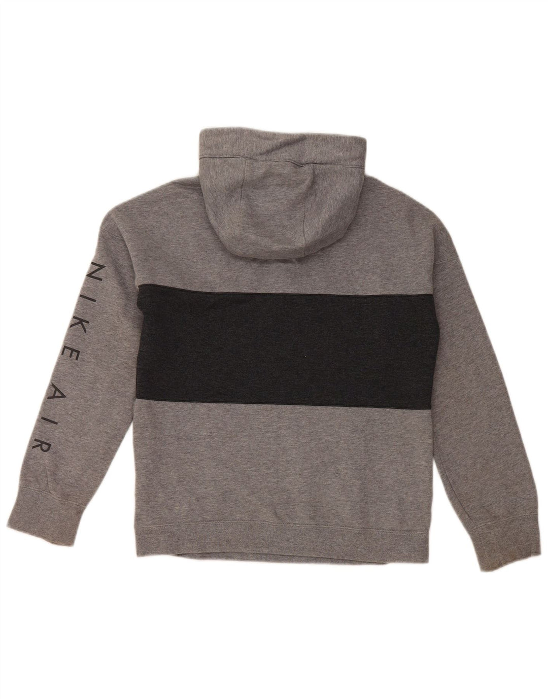 NIKE Meninos Graphic Hoodie Jumper 12-13 Anos Grande Bloco de cores cinza