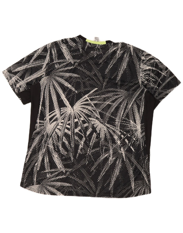 Adidas Mens Camiseta Top 2XL Preto Floral Poliéster