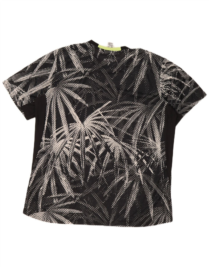 Adidas Mens Camiseta Top 2XL Preto Floral Poliéster