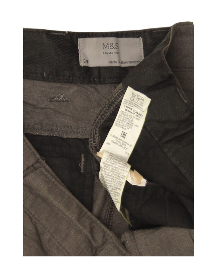 Shorts cargo masculino Marks & Spencer W34 grande cinza poliamida