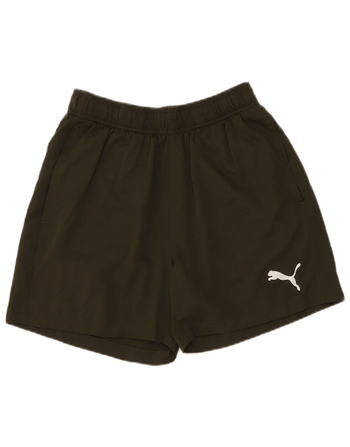 Shorts esportivos femininos Puma UK 12 poliéster verde médio