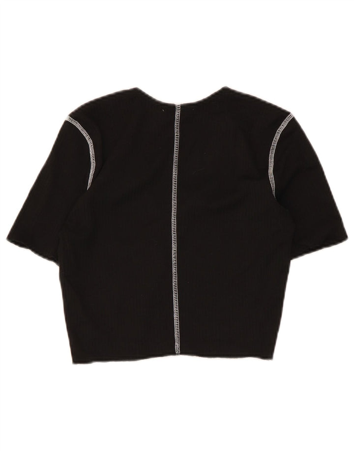 Blusa cropped feminina Zara UK 8 pequena preta