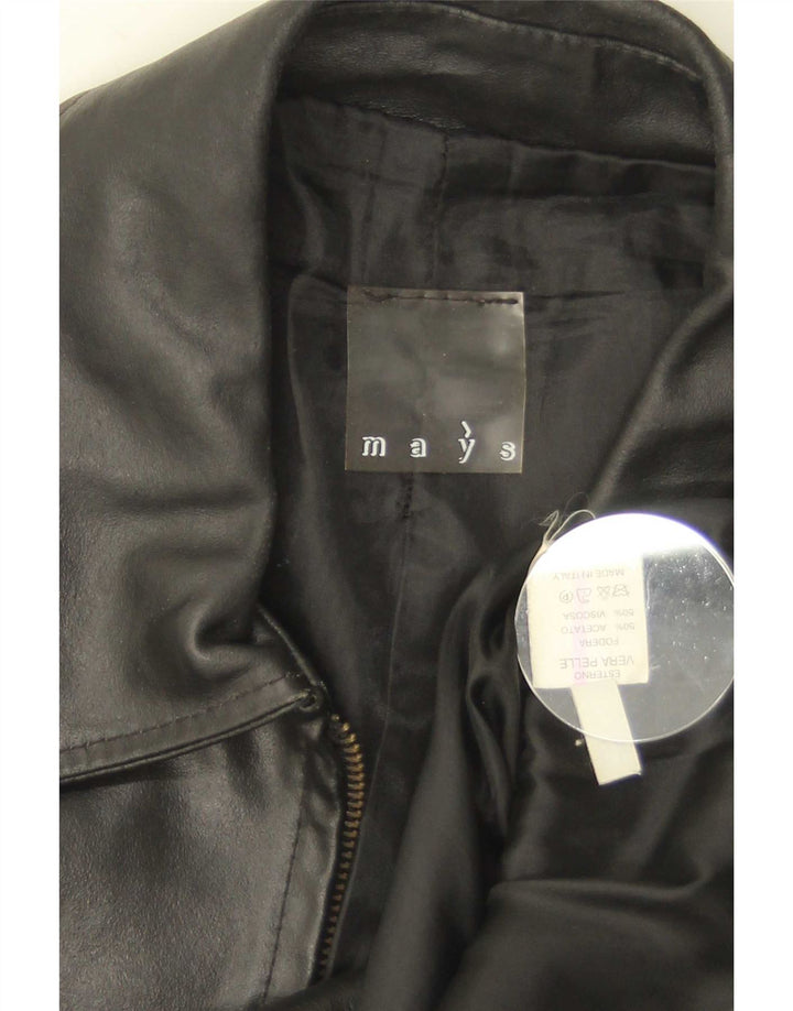 Jaqueta de couro masculina Mays IT 46 pequena couro preto