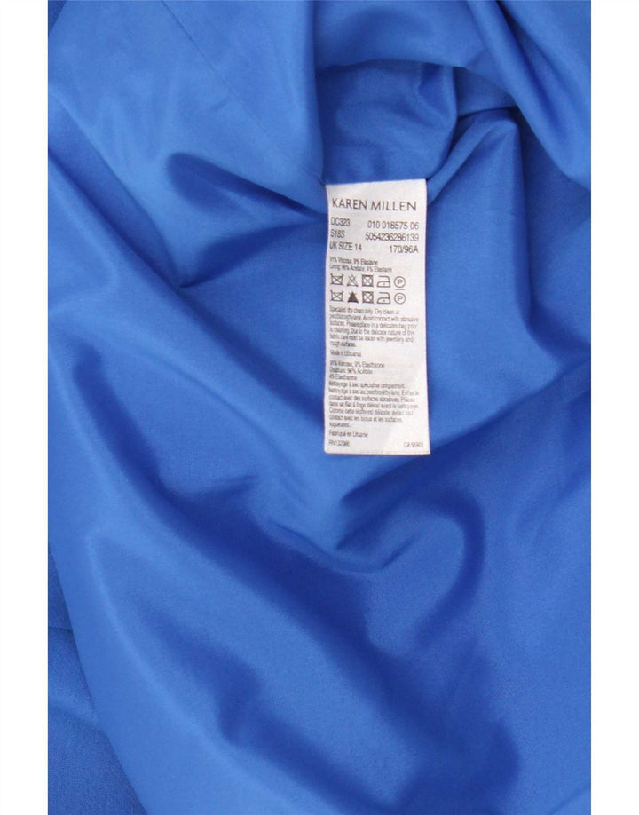 Vestido bainha feminino Karen Millen UK 14 viscose azul médio