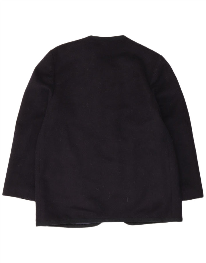 Jaqueta blazer feminina vintage com 5 botões IT 50 XL lã azul marinho